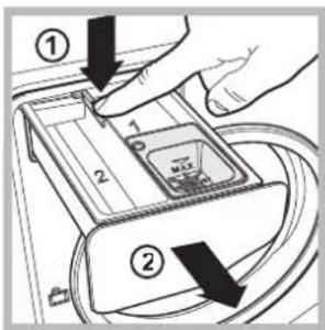 HOTPOINT Aqualtis AQ9F 49 U - Limpiar el contenedor de detergentes - 1
