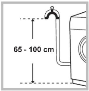 INDESIT PWE 8148 W - Aansluiting van de afvoerbuis - 1