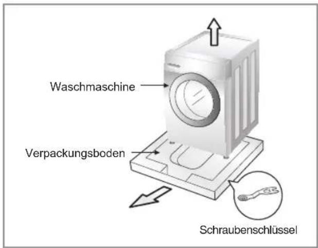 Waschmaschine Verpackungsboden Schraubenschlüssel