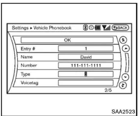 NISSAN 370Z Roadster (2012) - EditingtheVehiclePhonebook - 1
