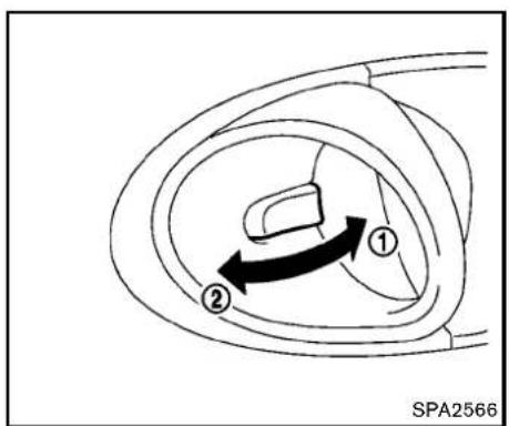 NISSAN 370Z Roadster (2012) - SETTINGbutton"(P.4-11).) OPENINGANDCLOSINGWINDOWS WITHTHEMECHANICALKEY - 1