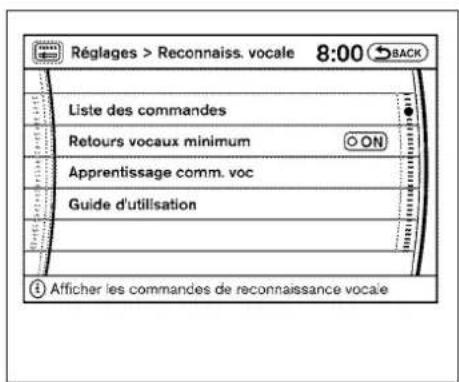 NISSAN Armada (2011) - Vocabulairepersonnel(étiquettes vocales) - 3
