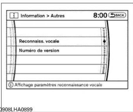 NISSAN Armada (2011) - Affichagedelalistedescommandes - 2