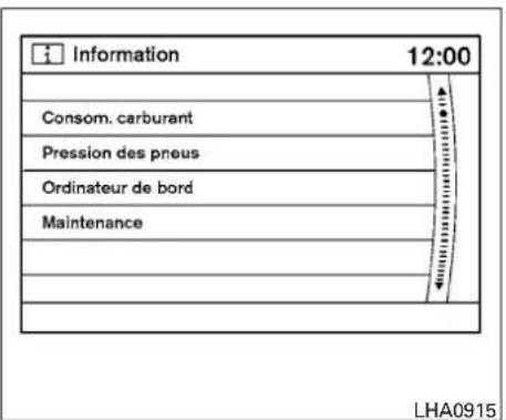 NISSAN Armada (2011) - UTILISATIONDUBOUTONSTATUS (état) - 1