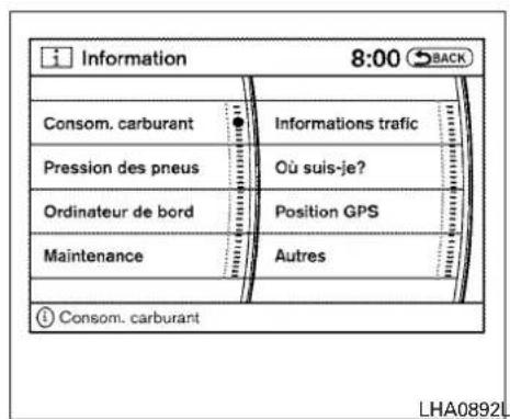 NISSAN Armada (2011) - Affichagedelalistedescommandes - 1