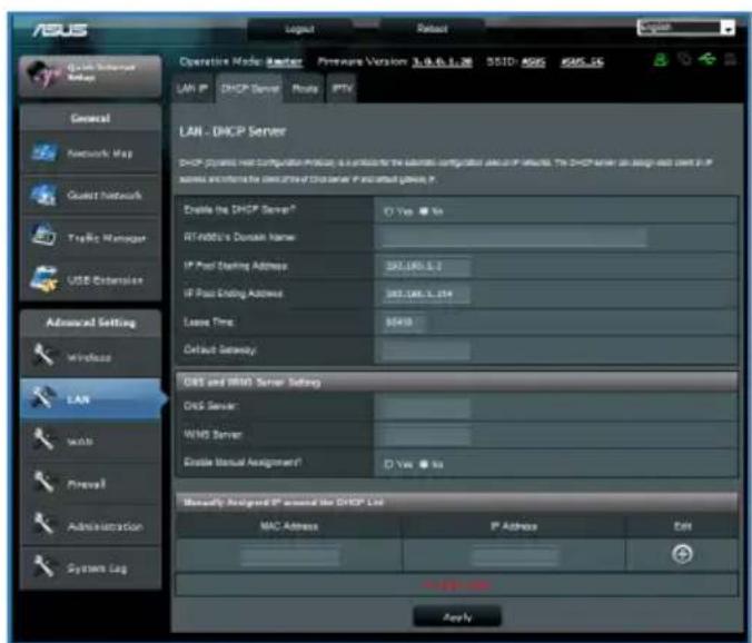 ASUS RT-N65U - Pour configurer le serveur DHCP : - 1