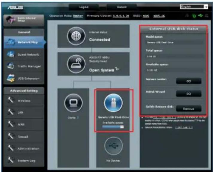 ASUS RT-N65U - Pour surveiller votre périphérique USB : - 1