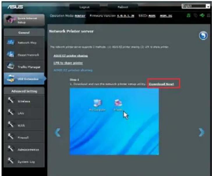 ASUS RT-N65U - Pour configurer votre imprimante USB : - 1