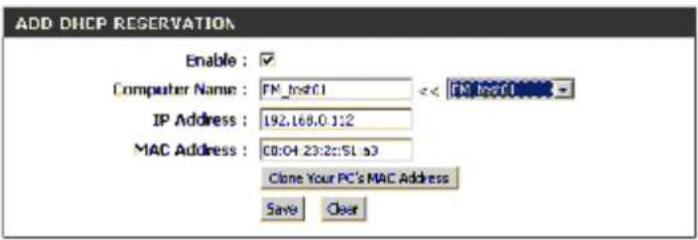 D-LINK DIR-850L - DHCP Reservations List - 1