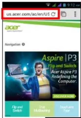 ACER Liquid Z3 Duo - Utiliser le navigateur - 1
