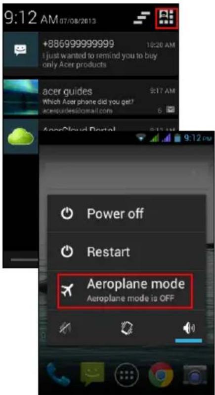 ACER Liquid Z3 Duo - Activer ou désactiver le mode Avion - 1