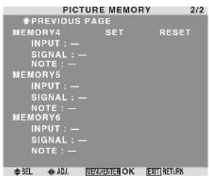 MARANTZ PD4250D - Storing picture settings - 2