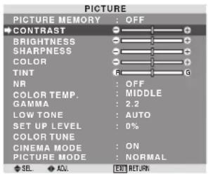 MARANTZ PD4250D - Adjusting the picture - 1