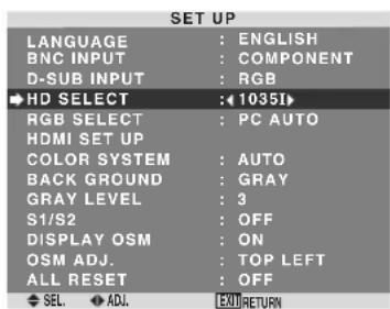 MARANTZ PD4250D - Setting high definition images to the suitable screen size - 1