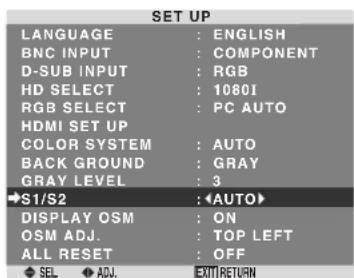 MARANTZ PD4250D - Setting the screen size for S1/S2 video input - 1