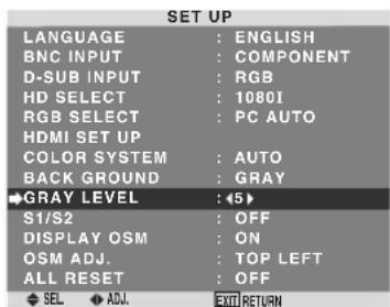 MARANTZ PD4250D - Setting the gray level for the sides of the screen - 1