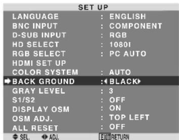 MARANTZ PD5050D - Setting the background color when no signal is being input - 1