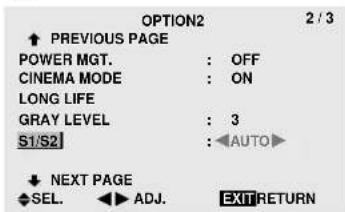 MARANTZ PD6140D - Setting the screen size for S1/S2 video input - 1