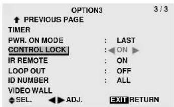 MARANTZ PD6140D - Enabling/disabling the front panel controls - 1