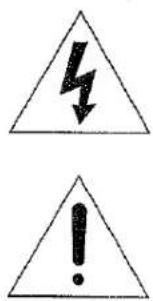 Warning symbols: a lightning bolt and an exclamation mark inside a triangle