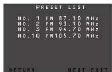 MARANTZ SR7002 - AFFICHAGE DE LA LISTE DES CANAUX PRÉRÉGLÉS - 2