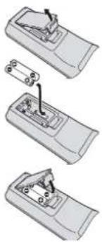 MARANTZ DV7001 - Putting the batteries in the remote control - 1