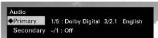 MARANTZ UD9004 - During playback of an Primary Audio/Secondary Audio title, press AUDIO button. - 1
