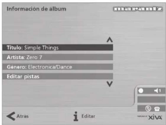 MARANTZ DH9300 - Para editar el nombre de un elemento - 1