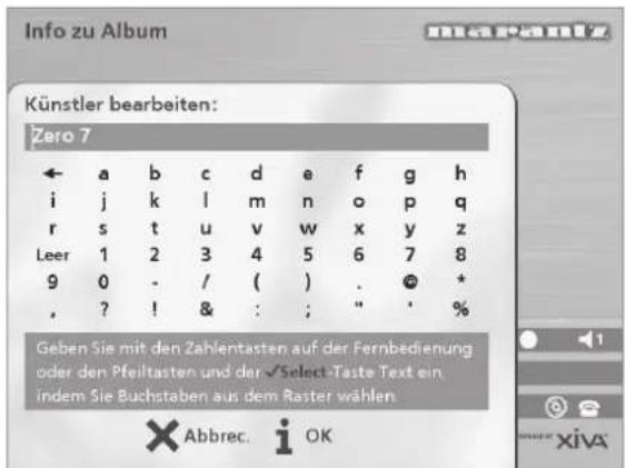 MARANTZ DH9300 - So wählen Sie die Buchstaben aus dem Raster aus - 1