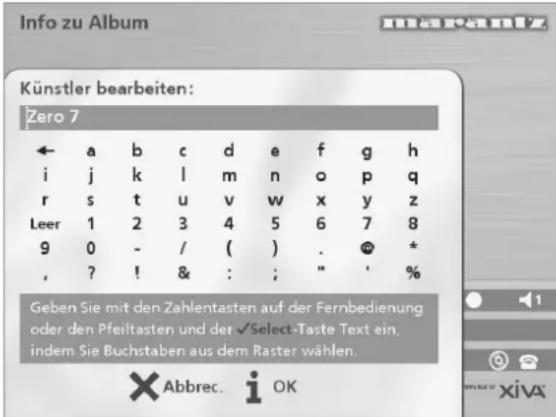 MARANTZ DH9300 - So wählen Sie die Buchstaben aus dem Raster aus - 1