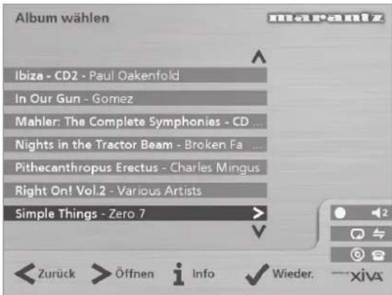MARANTZ DH9300 - So durchsuchen Sie die Bibliothek nach Alben - 1