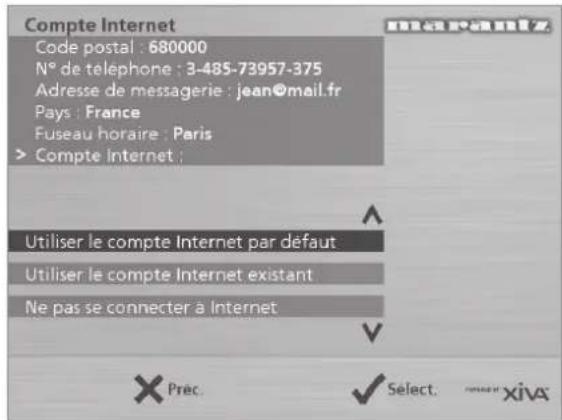 MARANTZ DH9300 - Pour connecter Music Server à un compte Internet - 1