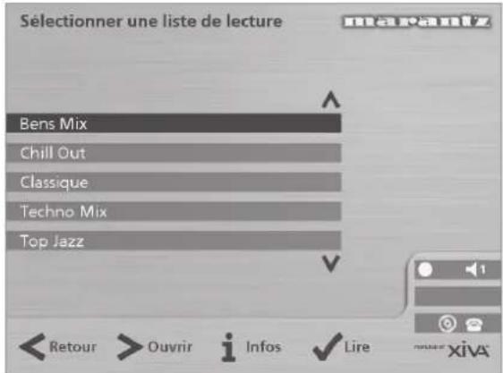 MARANTZ DH9300 - Pour parcourir la médiathèque par liste de lecture - 1
