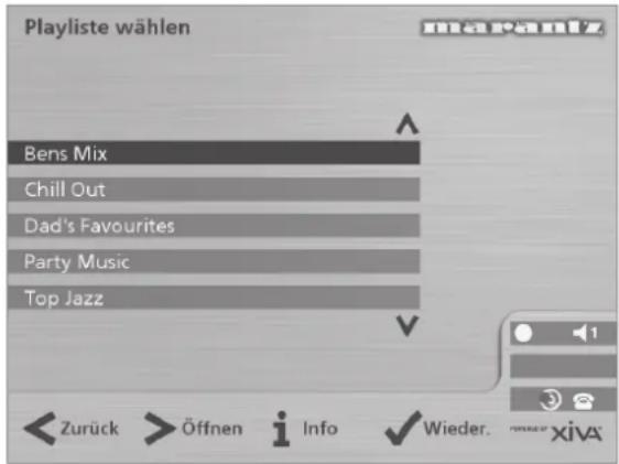 MARANTZ DH9300 - So durchsuchen Sie die Bibliothek nach Playlisten - 1