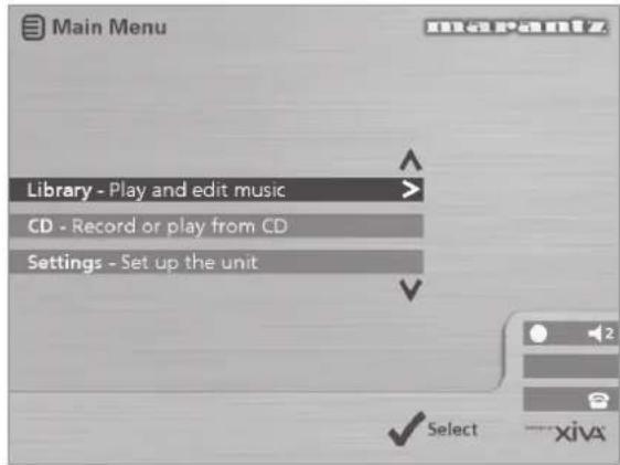 MARANTZ DH9300 - THE MUSIC SERVER MAIN MENU - 1