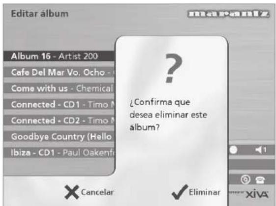MARANTZ DH9300 - Eliminación de álbumes, pistas o listas de reproducción - 1