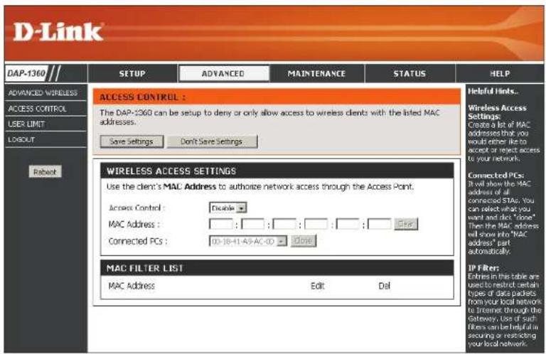 D-LINK DAP-1360 - Access Control - 1