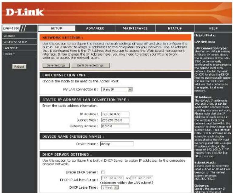 D-LINK DAP-1360 - Static IP - 1