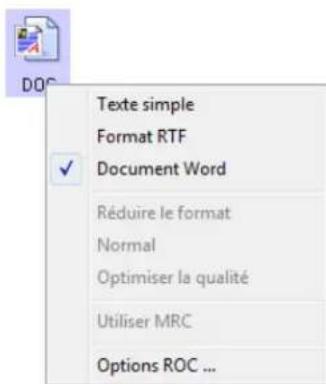 XEROX DocuMate 515 - Pour sélectionner un type de fichier pour le format texte : - 1