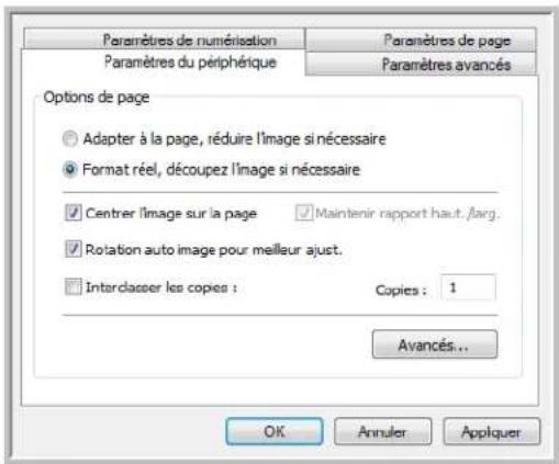 XEROX DocuMate 515 - Onglet Paramètres du périphérique - 1