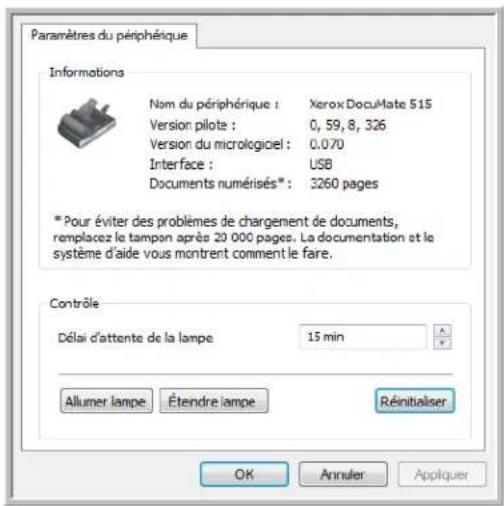 XEROX DocuMate 515 - Affichage de la configuration du dispositif - 2