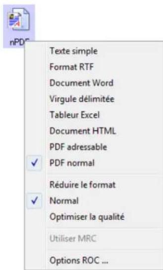 XEROX DocuMate 515 - Pour sélectionner un type de fichier pour le format texte : - 2