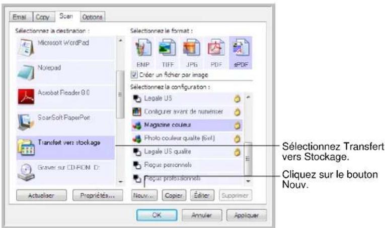 XEROX DocuMate 515 - Pour définir plusieurs dossiers pour le transfert vers stockage : - 1