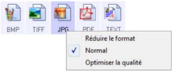 XEROX DocuMate 515 - Pour sélectionner la taille d'un fichier JPEG ou PDF : - 1