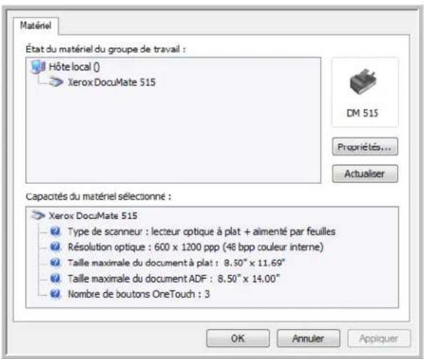 XEROX DocuMate 515 - Vérification du matériel et configuration du mode veille de la lampe - 2