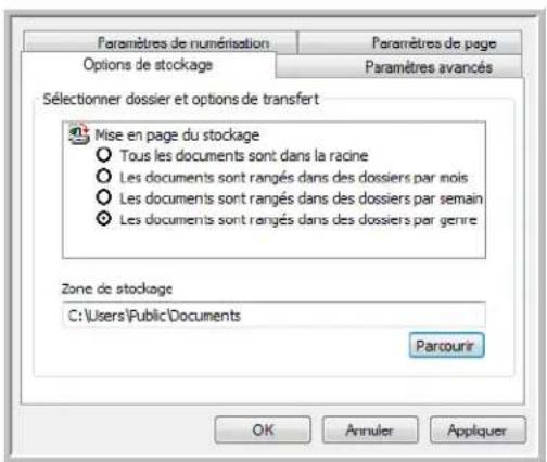 XEROX DocuMate 515 - Onglet Options de stockage (Archive) - 1