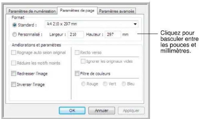 XEROX DocuMate 515 - Onglet Paramètres de page - 1