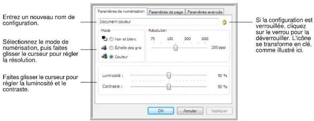 XEROX DocuMate 515 - Onglet Paramètres de numérisation - 1