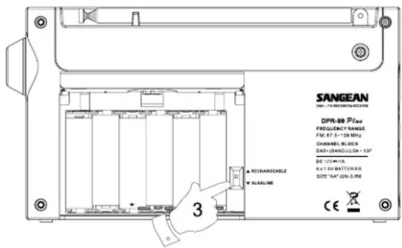 SANGEAN DPR-99 - Batterij gebruik met oplaadbare batterijen - 2