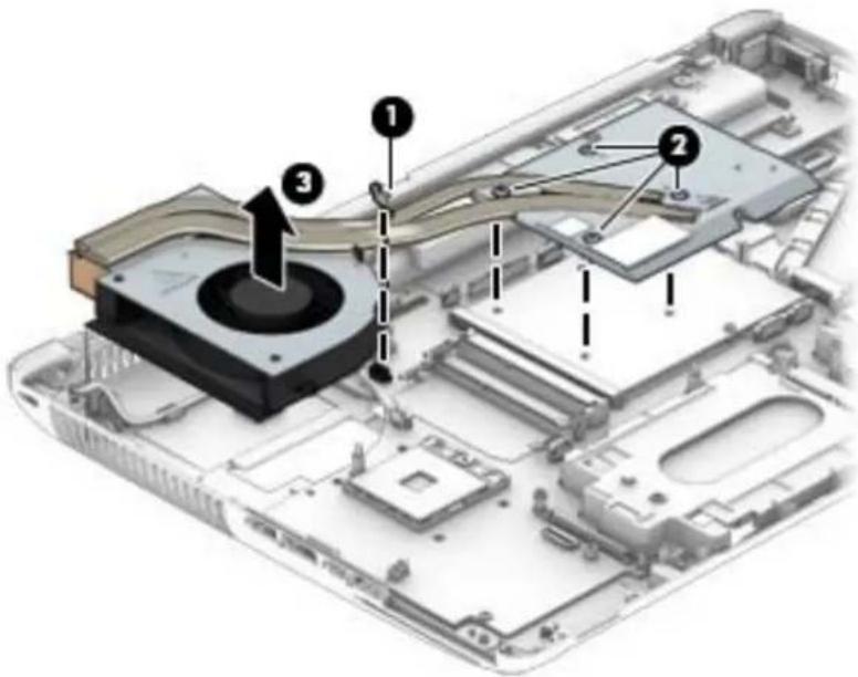 HP ZBook 15 F0U63ET - Graphics board fan/heat sink assembly - 3